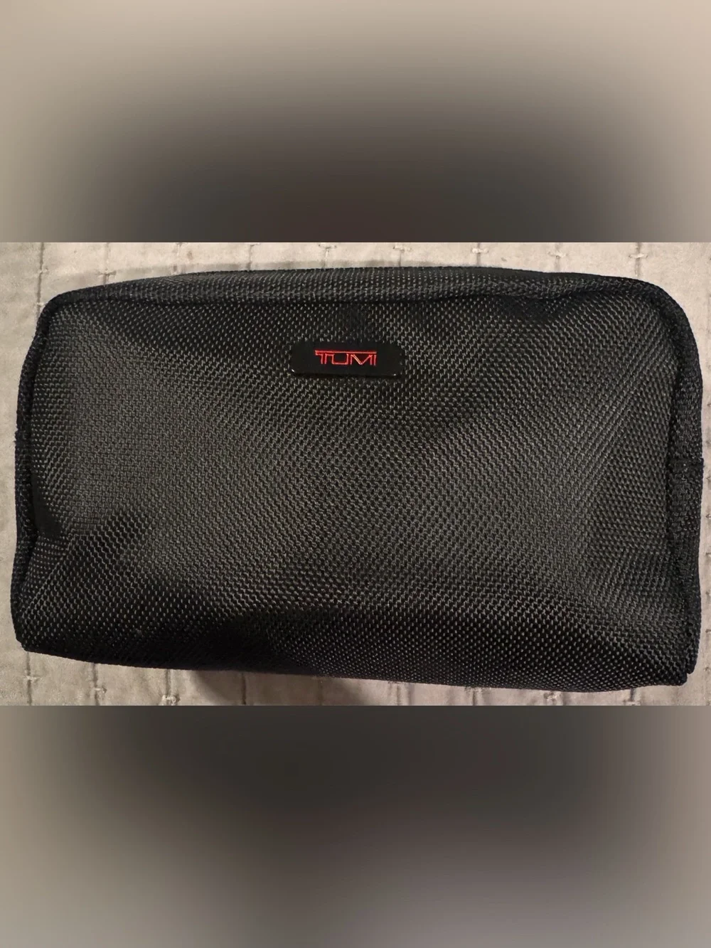 Tumi Black Toiletry Pouch with Red Logo Delta Airlines